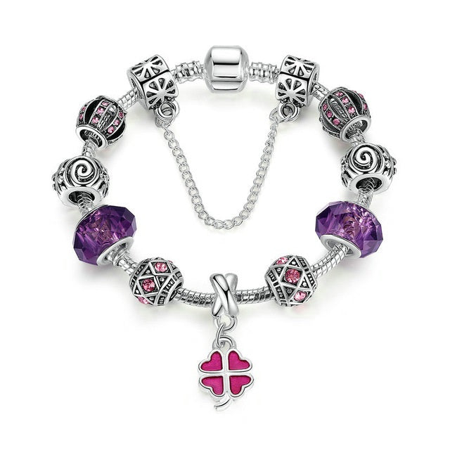 Purple Clover Bracelet